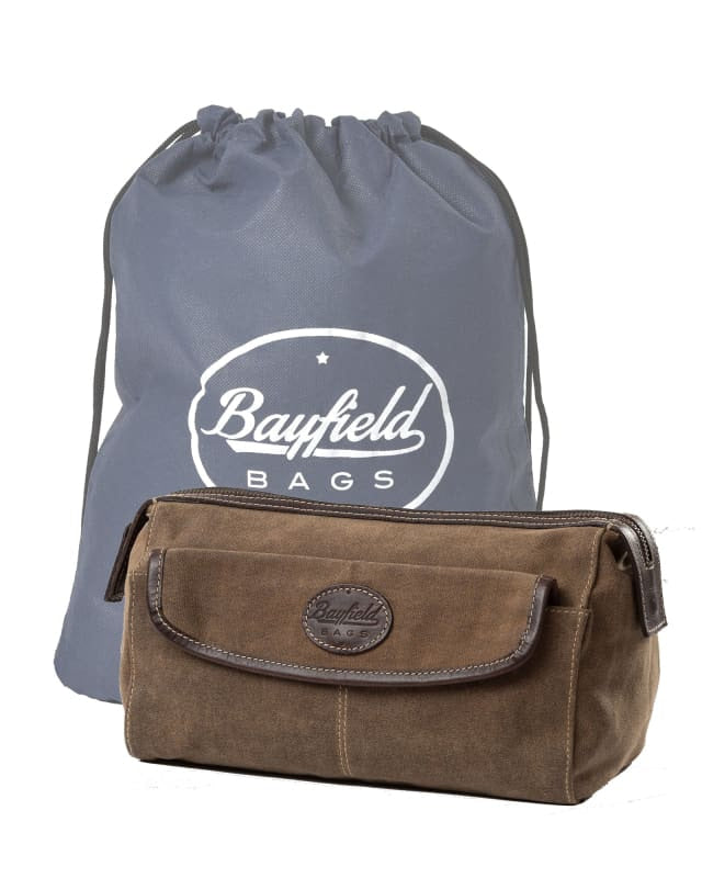 Best Men's Travel Toiletry Bag - Vintage Retro-Look Waxed Canvas - Bayfield Bags 